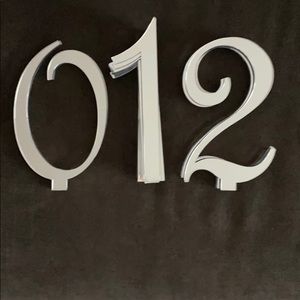 Mirrored Table Numbers with stands